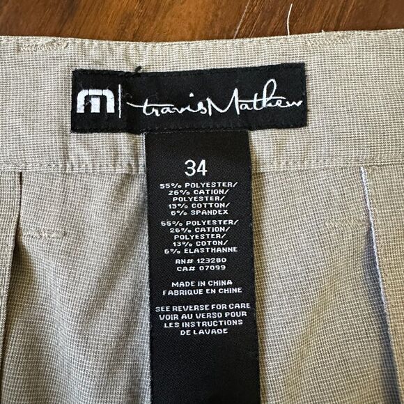 TRAVIS MATHEW 9.5" Beck Golf Performance Shorts Stretch Pockets in Taupe - Picture 7 of 9